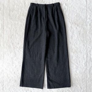 Frank And Oak Woman Dark Gray Wool Blend High Rise Wide Leg Pants US8 Classic